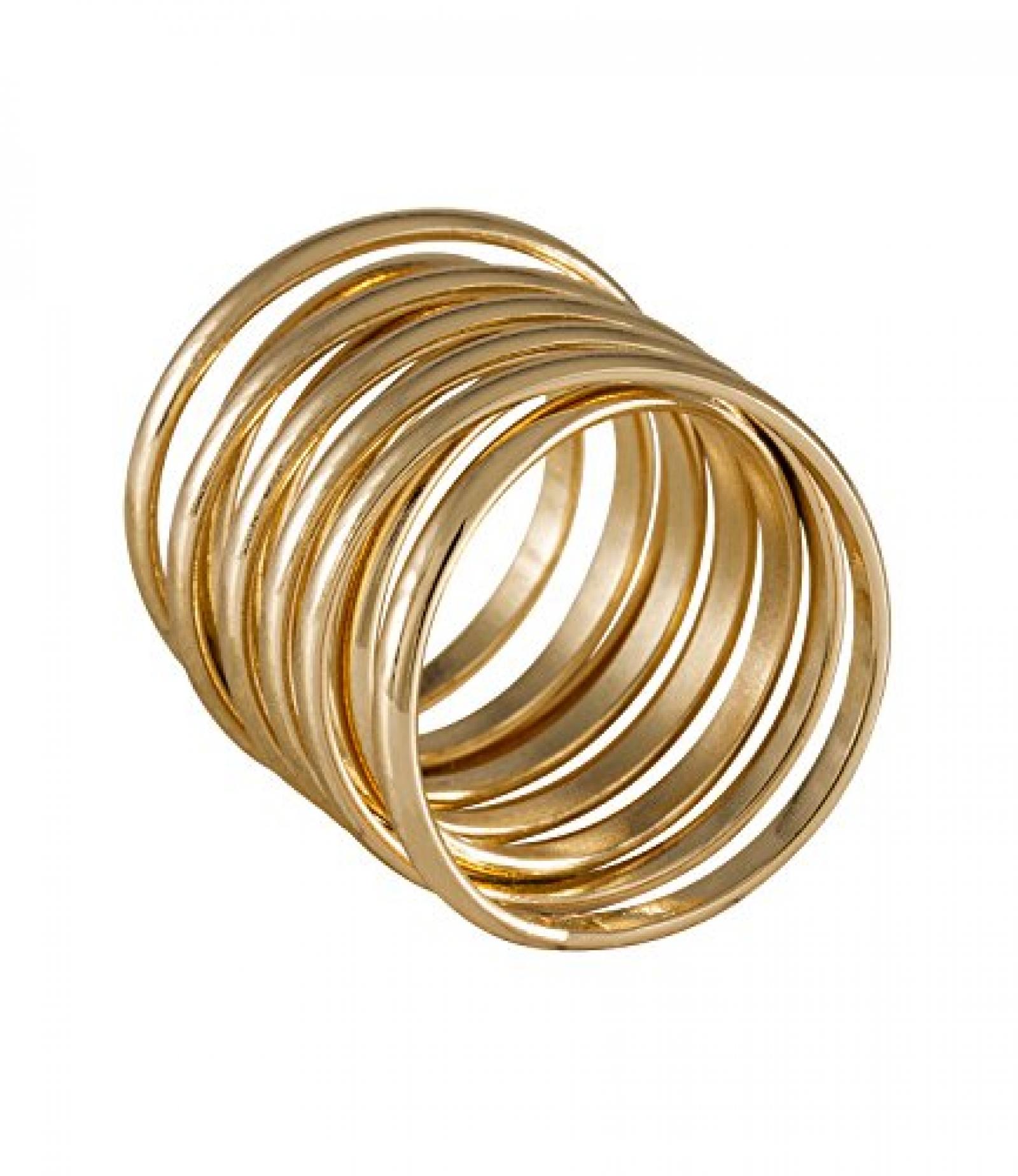SIX "White Summer" breiter, gedrehter Ring aus goldenem Metall (383-301) 